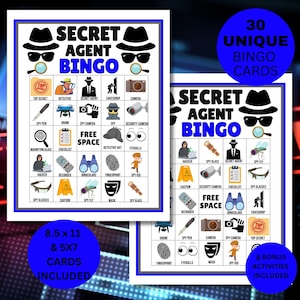 Secret Agent Bingo Game – Printable Spy Party Game for Kids & Adults