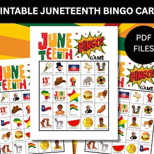 Junteenth Bingo, Schwarze Geschichte Bingo, Junteenth Spiele, Junteenth Kochen Bingo Spiel, druckbare Juniteenth Bingokarten, Juniteenth Trivia