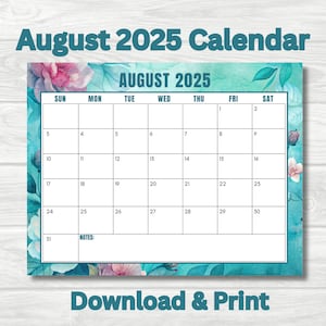 August 2025 Calendar Printable: Teacher Planner, Back to School (PDF Download)