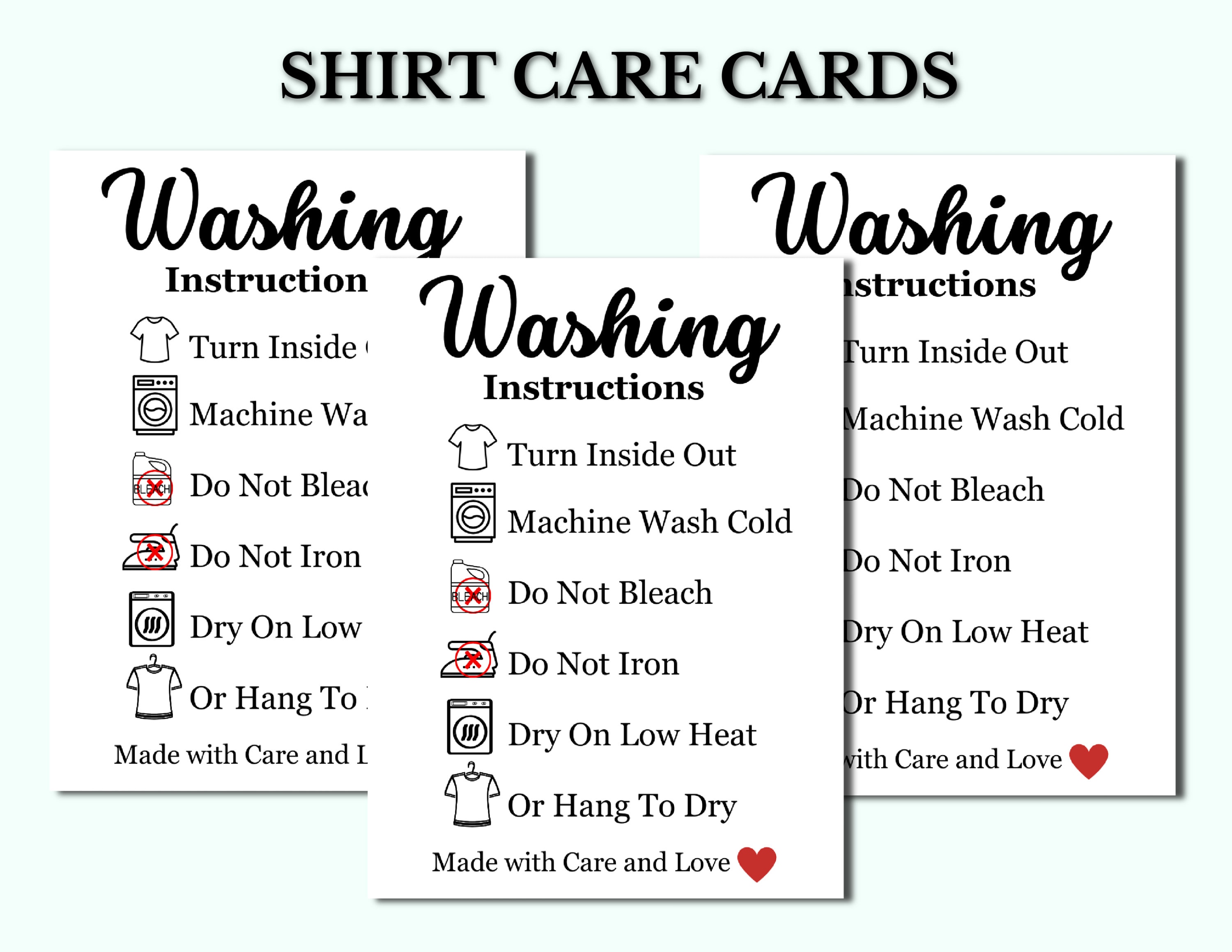Washing Instructions Care, Clothing Care Instructions, Tshirt Care