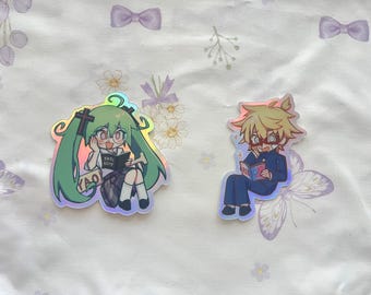 Pegatinas de Rotten Girl Miku y Plus Boy Len