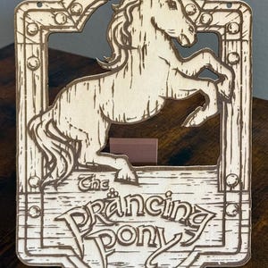 LOTR Prancing Pony Bar Sign | Lord of the Rings Laser Cut Digital Files | Wall & Desk Decor
