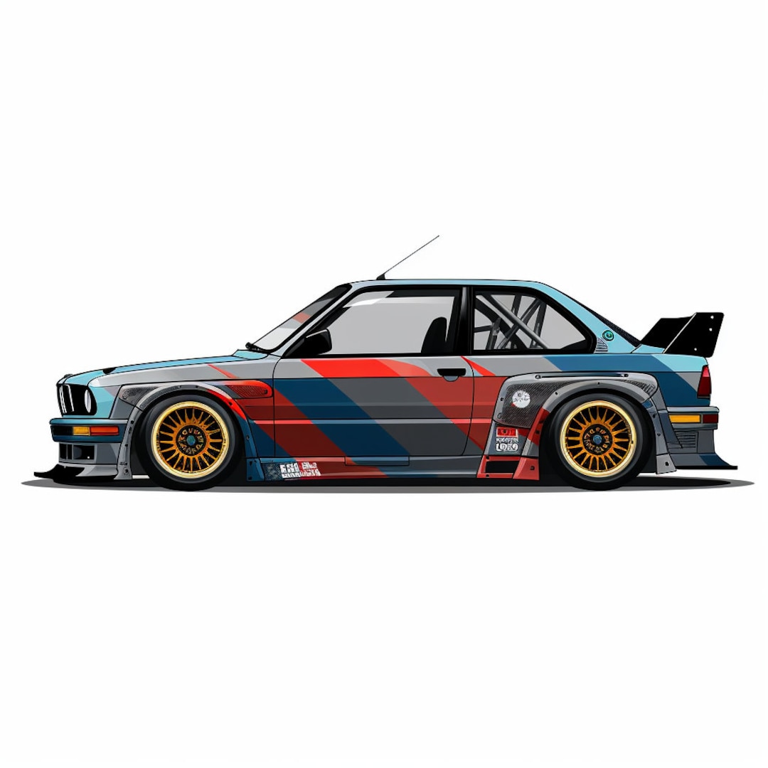 E30 M3 Race Car Digital Art: Speed in Pixels - Etsy