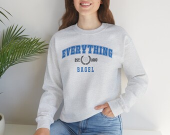 Everything Bagel Sweatshirt: Vintage Varsity Style, Foodie Gift
