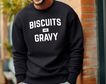 Biscuits and Gravy Sweatshirt: Vintage Varsity Style, Foodie Gift