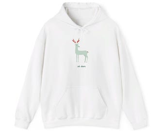 Oh Deer Christmas Hoodie, Playful Holiday Sweatshirt