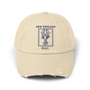New England Girl Lobster Unisex Distressed Cap