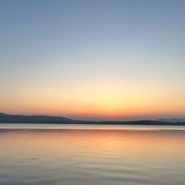 Yellow Sunset | Province Lake, NH | Ripples in Water | Mountains | Lake Reflection | Home or Office Decor | Wall Art | Digital Download