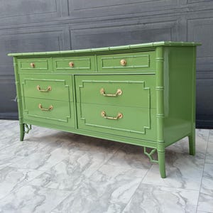 green bamboo dresser Thomasville Faux Bamboo Dresser