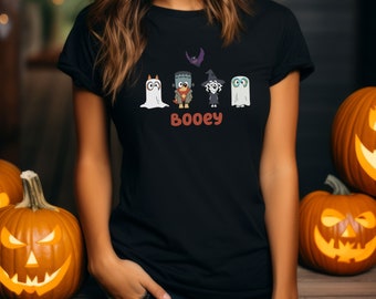 Booey Shirt, Halloween Horror Shirt, Family Shirt, Halloween Costume Shirt, Bluey and Bingo Cute Halloween Shirt