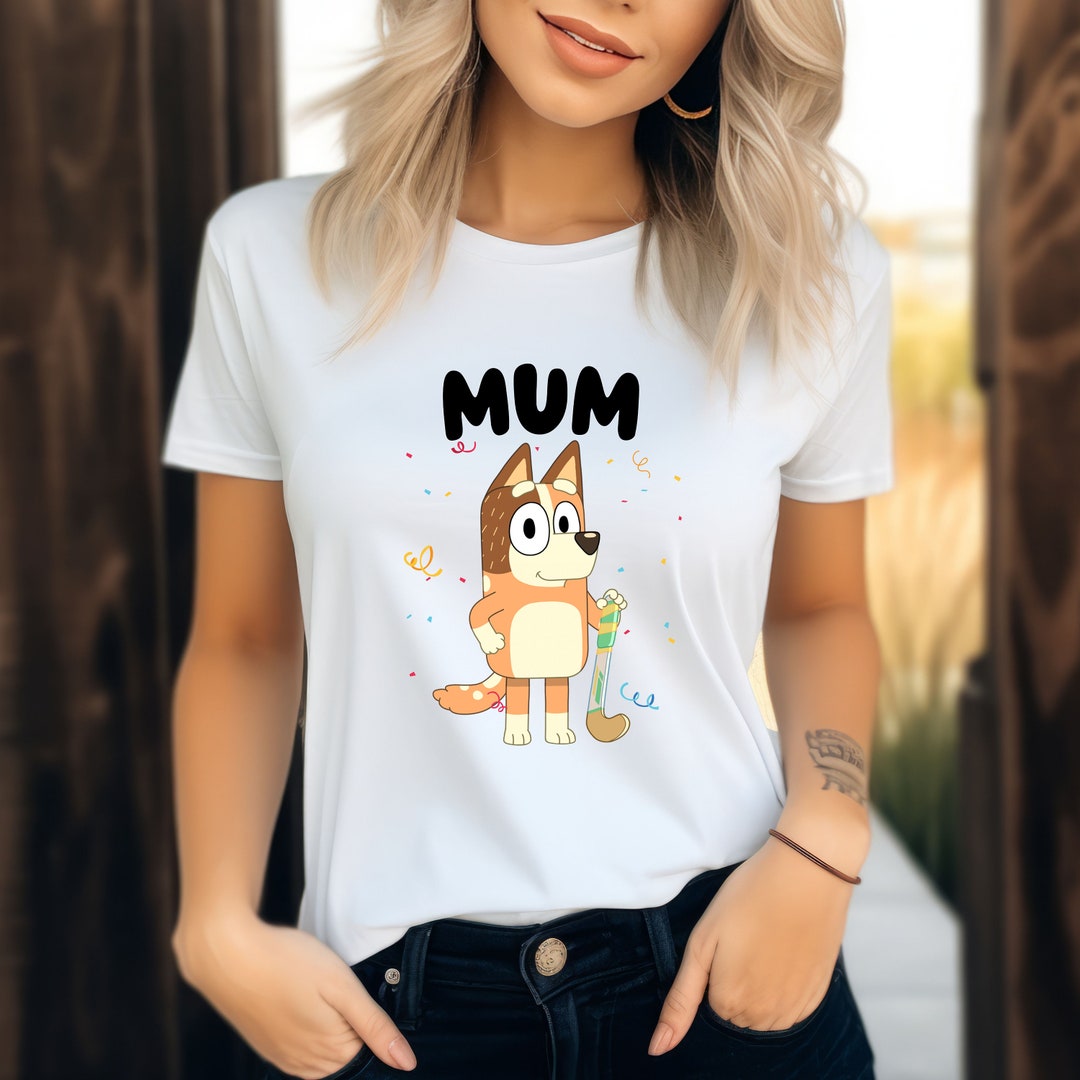 Camiseta de adulto Mum Chilli Field Hockey Bluey, Amante de los perros