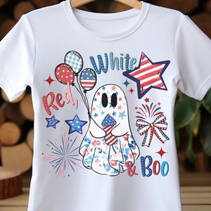 Red,White, and Boo Shirt, Fourth of July Shirt, Independence Day Shirt, Funny Fourth of July Shirt, American Flag Shirt, 4th of July
