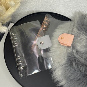 B-WARE A6 Binder Transparent in Grau und Rosa