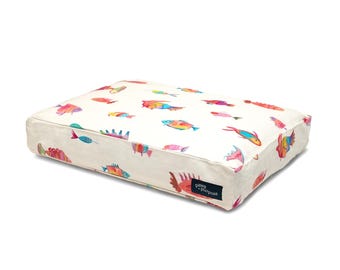Funda de cama de algodón orgánico para perros / Banco de peces
