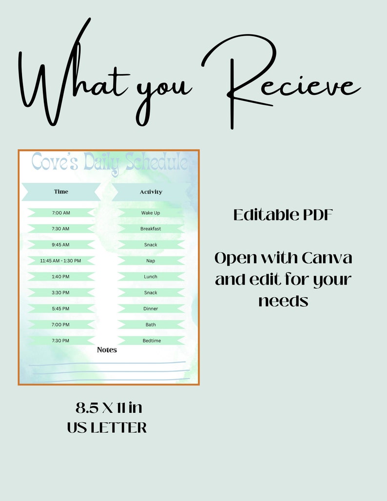 Toddler Daily Schedule Template Etsy Toddler Daily Schedule Template Etsy