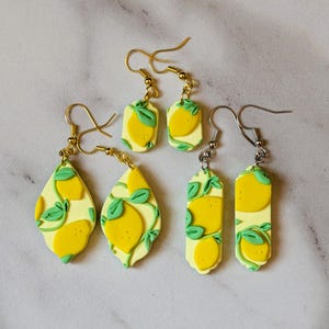 Lemon Polymer Clay Earrings | Lightweight Fruit Statement Jewelry | Handmade Citrus Summer Earrings | Unique Gift for Her |Botanical Jewelry