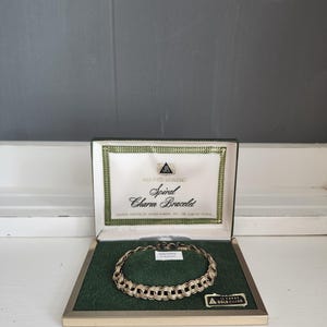 Vintage JB Jacoby-Bender 12K Gold Filled Spiral Charm Bracelet • Handmade • Original Box • 13g