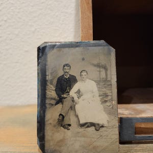 Type d&#39;étain Portrait de couple