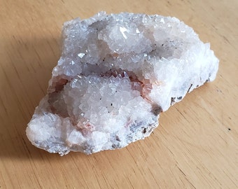 Druzy Quartz with Red Stripe (4 by 3 and 1 inch tall)