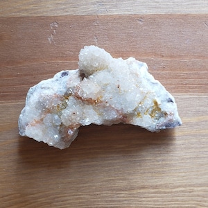 Druzy Quartz with Red Stripes (4 by 2 and 1.5 inch tall)