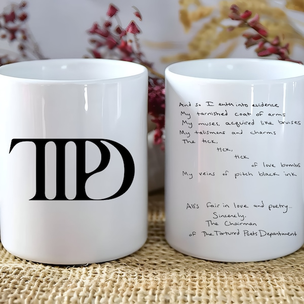 Mug du département des poètes torturés, tasse Taylor, tasse tendance, amateur de café, amateur de thé, produits dérivés TTPD, tasse album