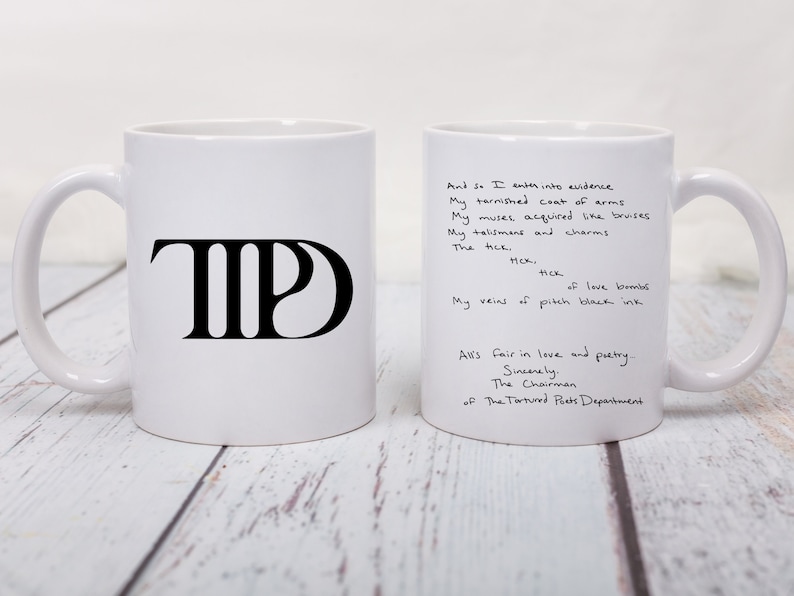 The Tortured Poets Department mug , Taylor Mug, Trendy Mug cup, Coffee lover, Tea lover, TTPD merch, Album mug image 2