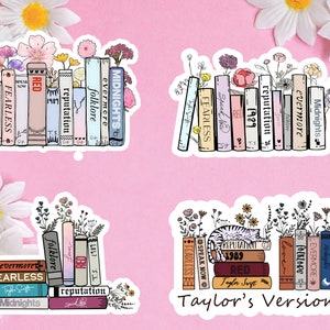 Taylor sticker Kindle Stickers Book flower stickers Vinyl Sticker Tumbler Laptop decals Gift idea free shipping Cat sticker