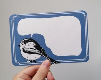 Customizable bird postcard - blue