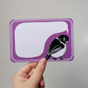 Carte postale oiseau personnalisable - violet