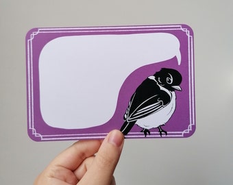 Customizable bird postcard - purple