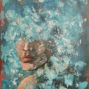 Original painting, Abstract painting, Abstract portrait, Portrait, Custom portrait from photo, Acrylic paints on canvas