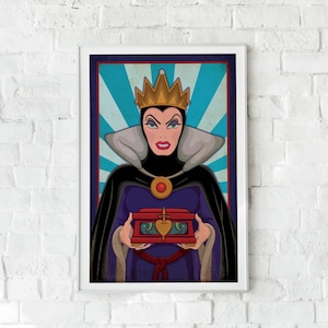 SNOW WHITE - Evil Queen | Original Art Poster, Wall Art, Movie Decor, Print, Disney, Movie Poster
