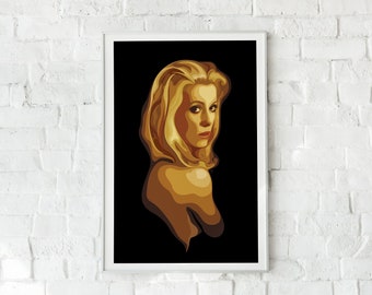BELLE DE JOUR - Catherine Deneuve | Original Art Poster, Wall Art, Movie Decor, Print, French Film, Movie Poster