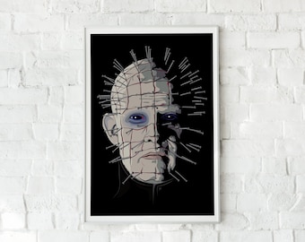 HELLRAISER - Pinhead | Oryginalny plakat artystyczny, sztuka ścienna, dekoracja filmowa, wydruk, horror, plakat filmowy