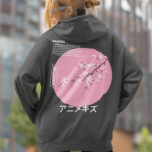 Japanese Themed Hoodie-Sakura Blossom Pattern Hoodie - Japanese Cherry Blossom Sweatshirt -   Cultural Inspired Apparel