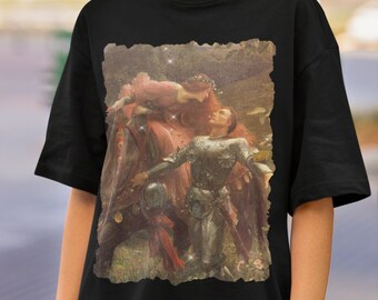 Frank Dicksee La belle dame,Art tee,Medieval Fantasy Art Tee,Aesthetic T-Shirt,Magic Knight Shirt,Viking Fairy tshirt,Romantic Tshirt