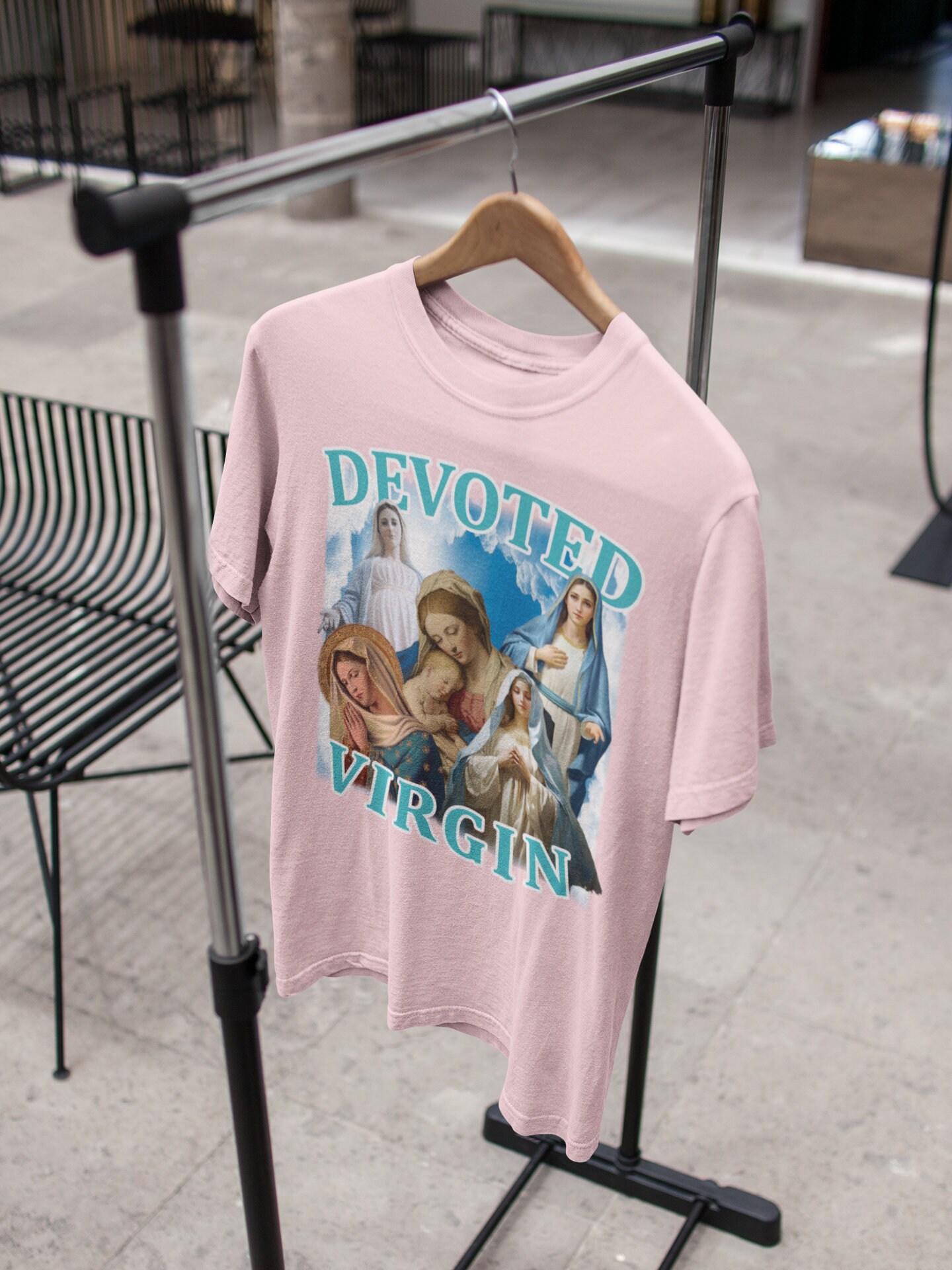 Devoted Virgin Tshirt,vintage Graphic Design Tee,gift for