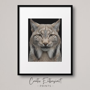 Lynx Digital Print, Animal Portrait Art, Home Decor, Printable Wall Art, Cat Art, Wildcat Decor, Living Room Art, Gift Idea | 31