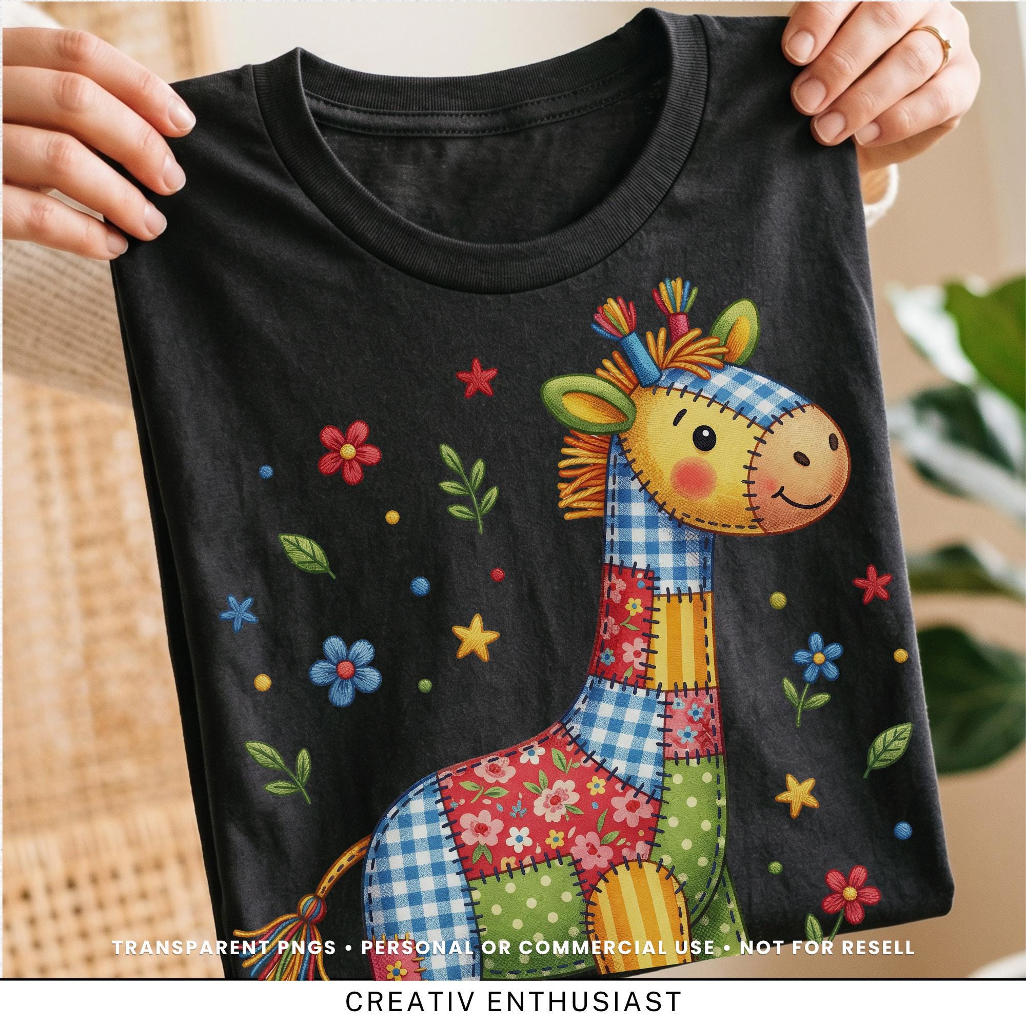 Patchwork Giraffe PNG, Quilted Animal Stitched Design, Nursery Decor ...
