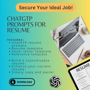 Indicaciones para currículum de ChatGPT / Generador de currículum de ChatGTP / Indicaciones y comandos de ChatGPT para solicitantes de empleo / Plantillas detalladas de muestra / IA