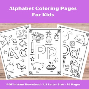 Coloriages Alphabet | Feuilles de travail pour les enfants : Préscolaire - Maternelle