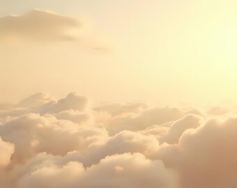 Mjuka dagsljusmoln | Krämfärgad himmelfotografering | Bakgrund med 5 neutrala moln | Digital nedladdning av Studio Muse