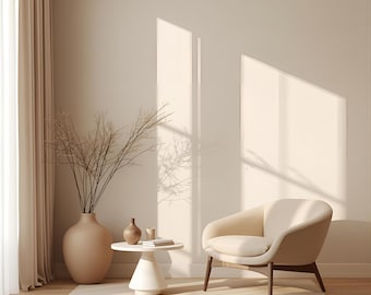 Beige inredningsscen PNG | Modern heminredning (digital nedladdning)
