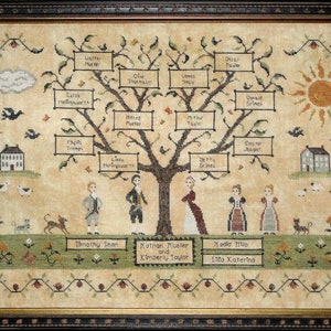 My Family Tree Cross Stitch Pattern by Willow Hill Samplings - PDF Digital Download