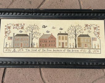 Land of the Free Cross Stitch Pattern by Willow Hill Samplings - PDF Digital Download