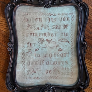 Remember Me Cross Stitch Pattern by Willow Hill Samplings - PDF Digital Download