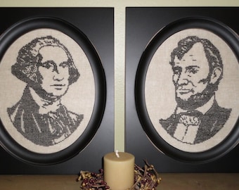 Presidential Portraits Cross Stitch Pattern by Willow Hill Samplings - PDF Digital Download