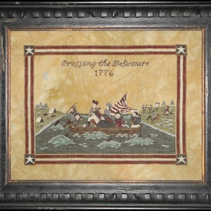 Crossing the Delaware Cross Stitch Sampler by Willow Hill Samplings  - PDF Digital Download
