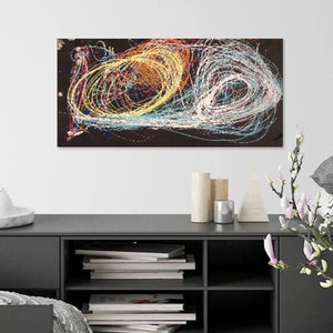 Arte abstracto original. De la serie: Soul-Release the spring, Arte de pared, 12x24, Acrílico, Cartón, Enmarcado, Firmado