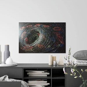 Arte abstracto original. De la serie: Endless, Wall art, 42x30, Acrílico, Cartón, Enmarcado, Firmado